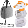 Home Car Use Hot, Electric Heating Food Container School Kids Stainless Steel Office Electrical Tiffin Lunch Box With Lunch Bag