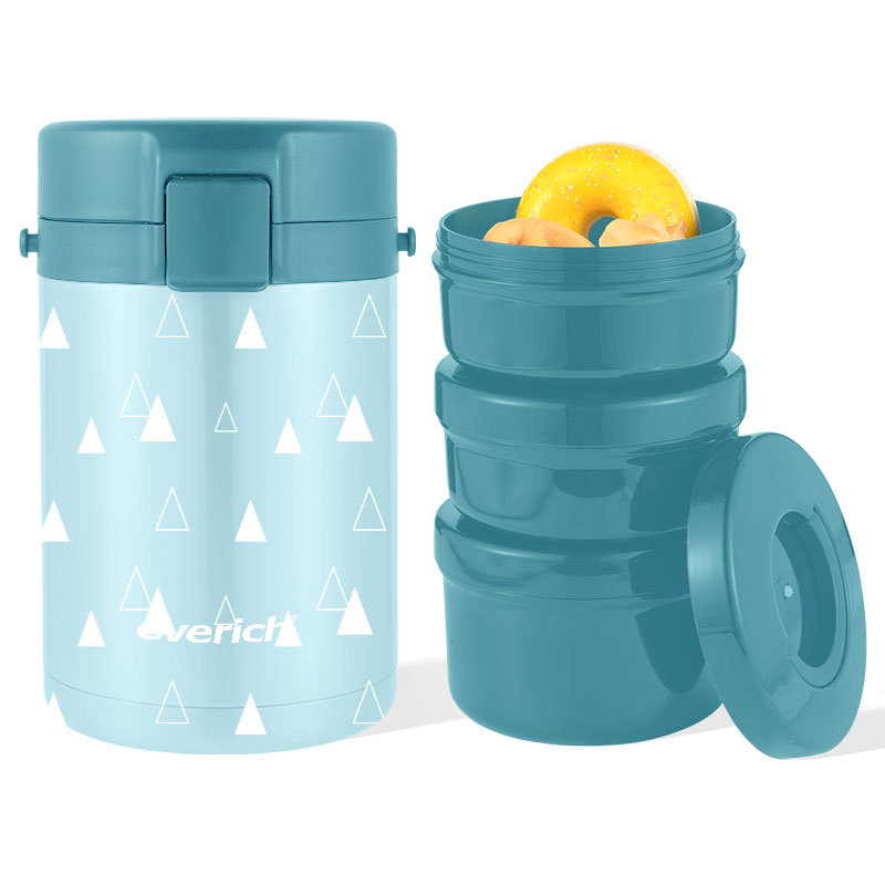 ODM New Mould 304 Stainless Steel Round Insulated Stackable Thermo food Container Bento Lunch Box