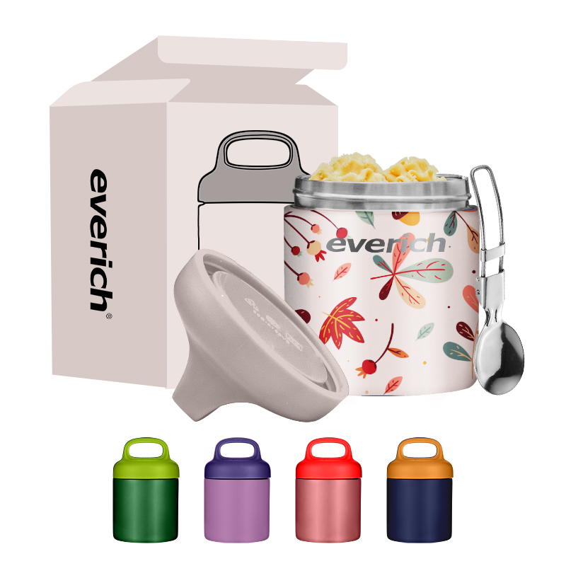 350 ml 18/8 Stainless Steel Vacuum Insulated Thermos Kids Food warmer Container Jar with Handle for School Travel Meals Lunch