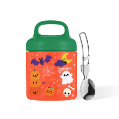 Orange 12 oz ODM Insulated Thermos Portable Food Jar Container Kids Lunch Box Soup with Handle Lid Orange 12 oz ODM Insulated Thermos Portable Food Jar Container Kids Lunch Box Soup with Handle Lid