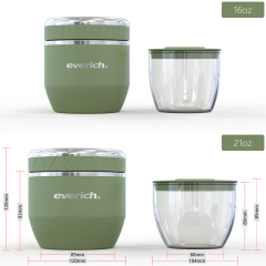 Best Airtight Stainless Steel Food Container With Glass Nesting Bowls For Office Leaking-proof 2 in 1 lunch Container