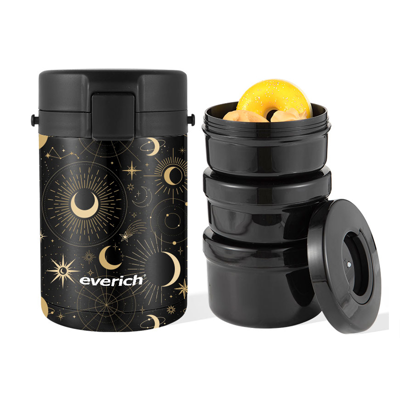 1220ml 3 Layer metal thermal insulated stainless steel lunch box vacuum seal lunch box for kids