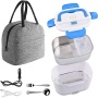 110V/12V 24V 40W Portable Electric Food Warmer Heater Electric Lunch Box with Stainless Steel Container and Insulated Lunch Bag