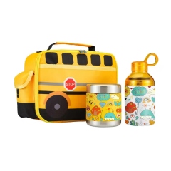 OEM Children Heated Stainless Steel Food Jar Bento Kids School Lunch Box with Water Bottle and Bento Insulated Bag OEM Children Heated Stainless Steel Food Jar Bento Kids School Lunch Box with Water Bottle and Bento Insulated Bag