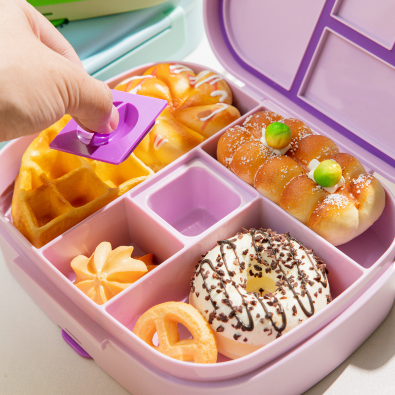 OEM Printing Square Tiffin BPA Free 900 ml Plastic Bento Lunch Box Set and 12 oz Stainless Steel 304 Water Bottle Set