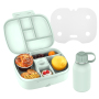 OEM Printing Square Tiffin BPA Free 900 ml Plastic Bento Lunch Box Set and 12 oz Stainless Steel 304 Water Bottle Set