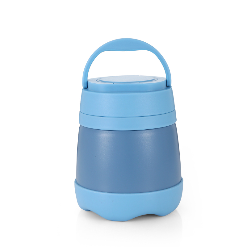 Everich folding spoon 350ML 500MLbagasse food container plastic Stainless Steel vacuum Storage Leak Proof  jar with handle