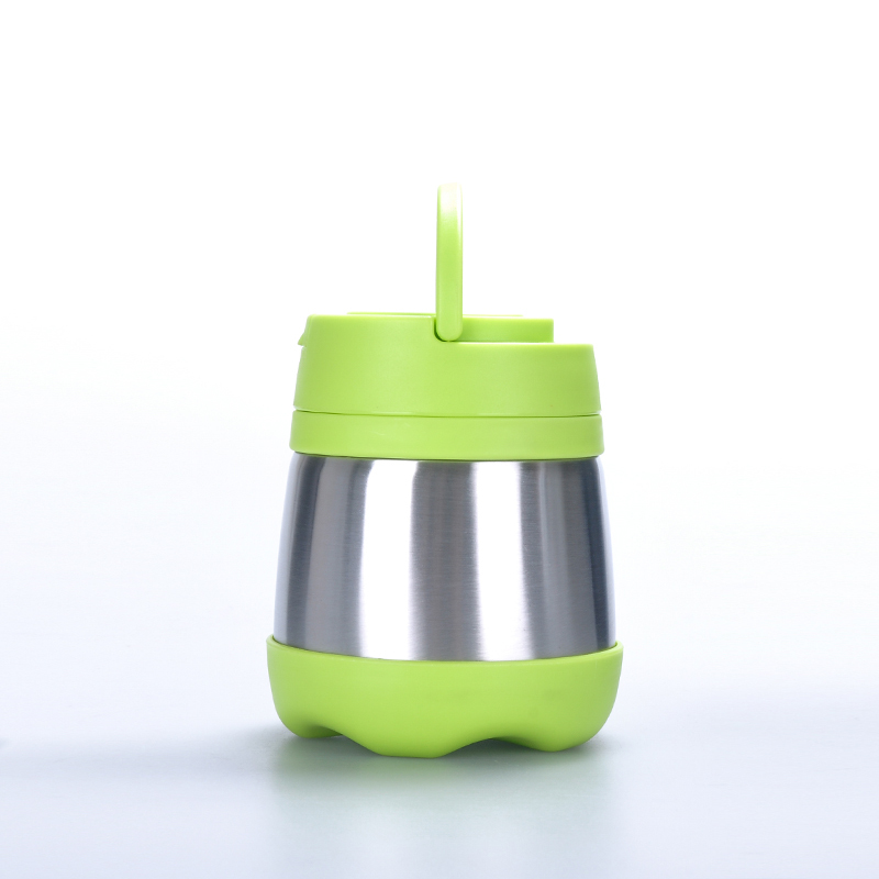 Everich folding spoon 350ML 500MLbagasse food container plastic Stainless Steel vacuum Storage Leak Proof  jar with handle