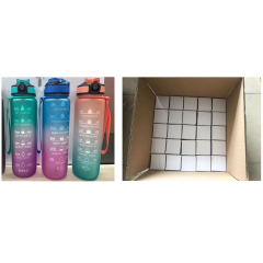 32oz Leakproof Drinking Water Bottle with Time Marker & Straw to Ensure You Drink Enough Water Throughout The Day for Fitness an