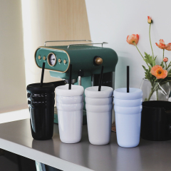 20oz ODM Custom Logo Wholesale Double Wall Vacuum Stainless Steel Coffee Mugs with Lid and Straw Lid
