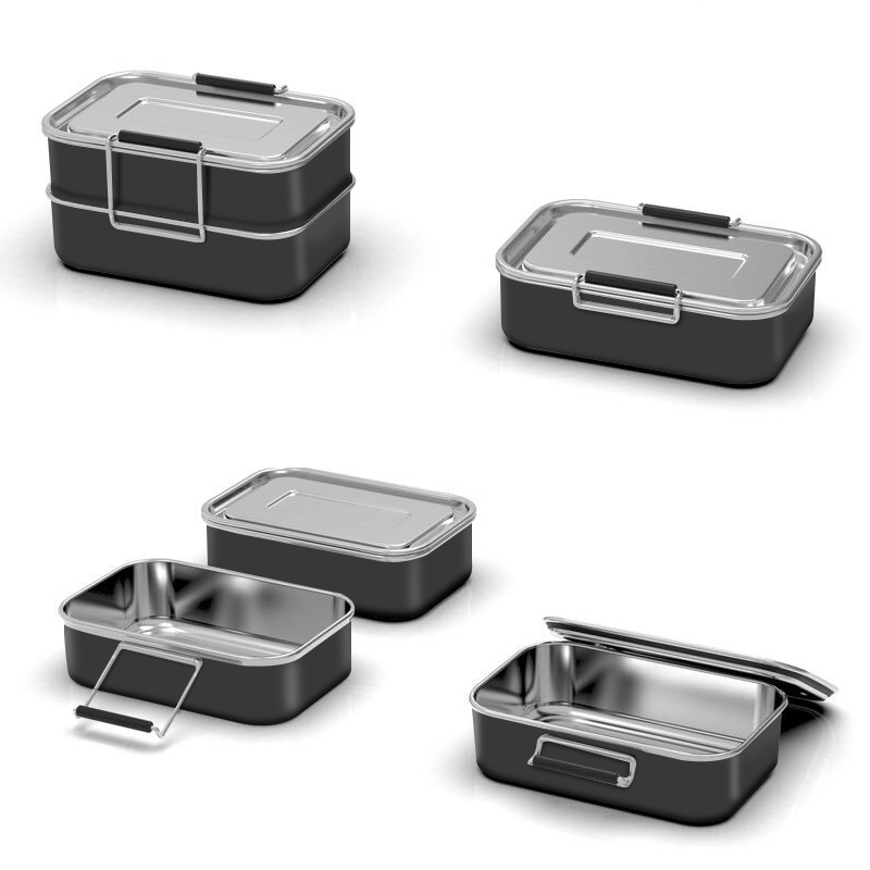 Food Grade Bento Box Food Storage Tiffin Box Leakproof Food Container Rectangle 18/8 Stainless Steel Lock And Lock Lunch Box