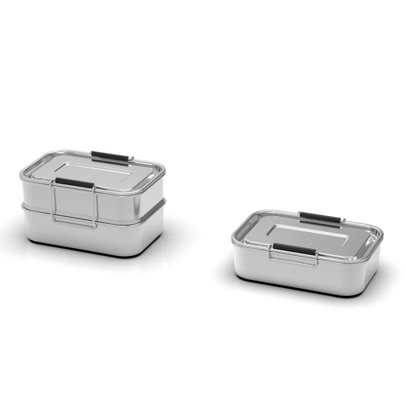 Food Grade Bento Box Food Storage Tiffin Box Leakproof Food Container Rectangle 18/8 Stainless Steel Lock And Lock Lunch Box