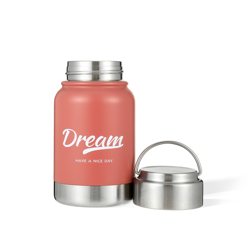 Custom Logo Sport Drinking 350ml Stainless Steel Insulated Vaccum Flasks Water Bottles with Handle Lid