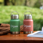 Custom Logo Sport Drinking 350ml Stainless Steel Insulated Vaccum Flasks Water Bottles with Handle Lid