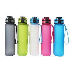 32oz BPA Free Customized Tritan Water Bottle Sports Outdoor Gym Frosted Plastic Motivational Water Bottle With Time Marker