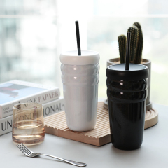 20oz Stainless steel Tumbler with Lid Straw, Customized Double Wall Vacuum Coffee Mug Cup with Logo