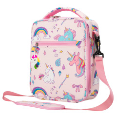 BPA Free Pink Cartoon Unicorn Children Kids Girl Insulated Lunch Box Bag For School 2021 BPA Free Pink Cartoon Unicorn Children Kids Girl Insulated Lunch Box Bag For School 2021