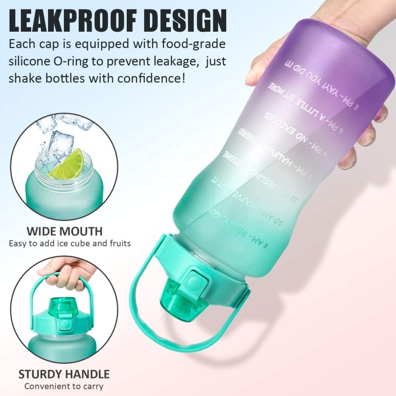 Large Capacity 1500ML BPA Free Wide Mouth Half Gallon Water Jug Plastic GYM Water Bottle With Time Marker