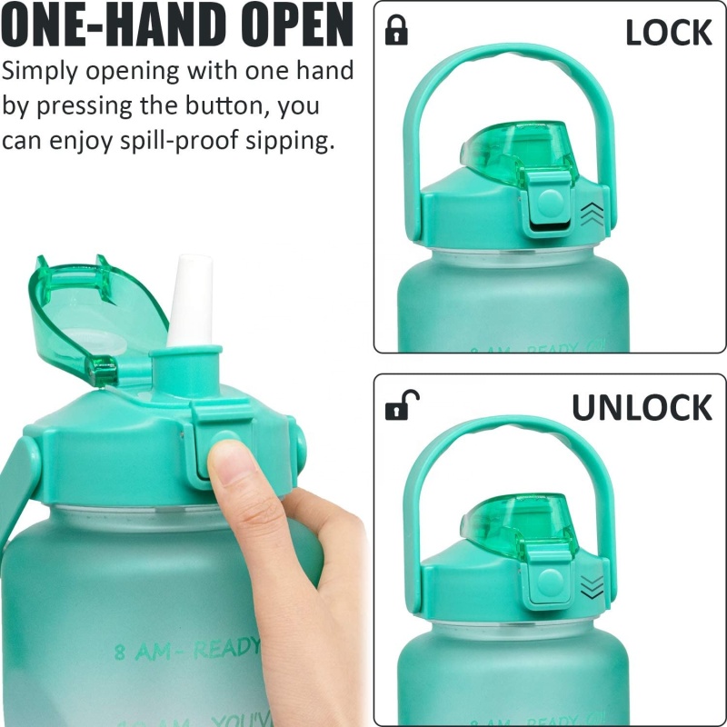 Large Capacity 1500ML BPA Free Wide Mouth Half Gallon Water Jug Plastic GYM Water Bottle With Time Marker