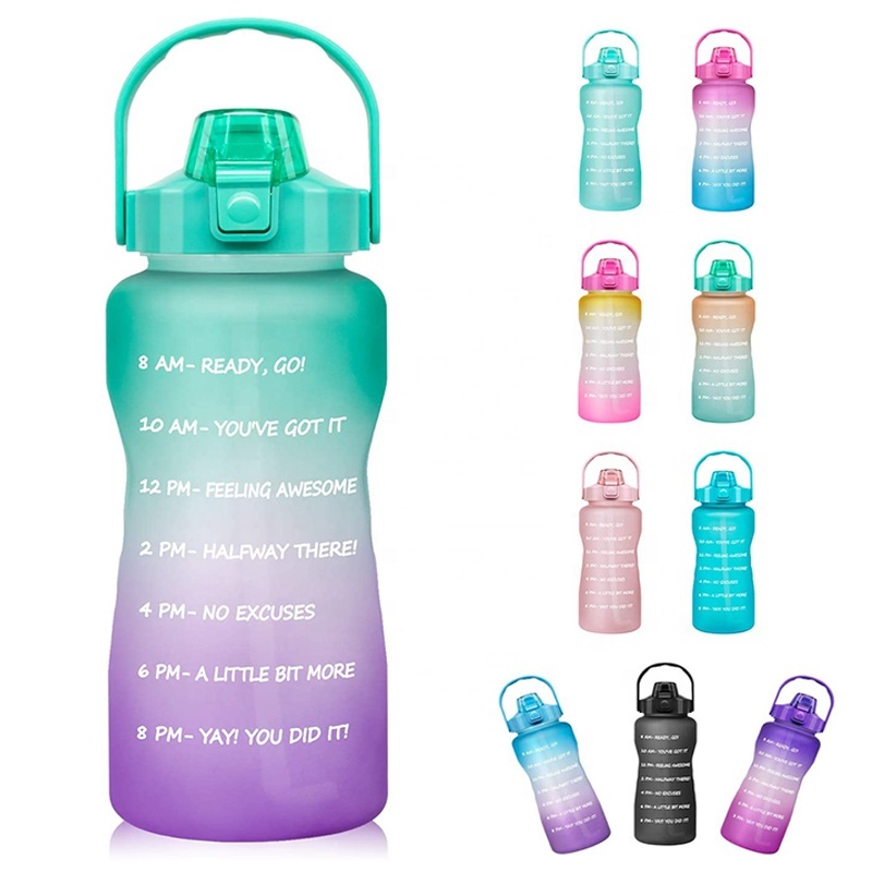 Large Capacity 1500ML BPA Free Wide Mouth Half Gallon Water Jug Plastic GYM Water Bottle With Time Marker