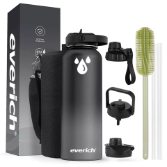 Custom Design Sports Water Bottle 32 Oz 40 Oz 3 Lids (Straw Lid) Brush Leak Proof Vacuum Insulated water bottle double wall Custom Design Sports Water Bottle 32 Oz 40 Oz 3 Lids (Straw Lid) Brush Leak Proof Vacuum Insulated water bottle double wall