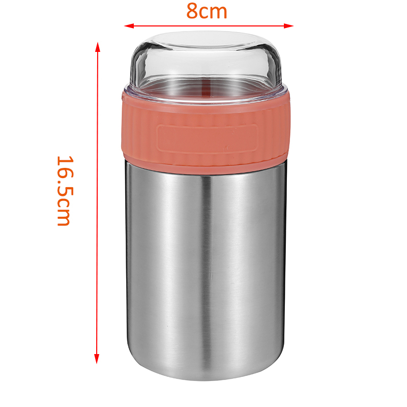 2021 double wall lunch box custom logo pattern vacuum storage stainless steel insulated Food jar with pp lid kids