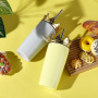 20oz straight double wall stainless steel thumbler stainless steel tumbler cups with straws and crown lid