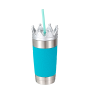 20oz straight double wall stainless steel thumbler stainless steel tumbler cups with straws and crown lid