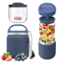 Microwavable tritan or glass small containers stainless steel vacuum flask insulated thermos 16 oz food jar with spoon