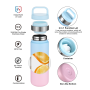 18oz Reusable Leak Proof 2-in-1 BPA-Free Vacuum Funky Insulated Stainless Steel Metal Thermos Bottles Flask for School