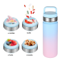 18oz Reusable Leak Proof 2-in-1 BPA-Free Vacuum Funky Insulated Stainless Steel Metal Thermos Bottles Flask for School