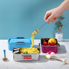 Coloful Metal Lunch Container BPA Free Leakproof Stainless Steel Bento Lunch Box With Handle And Removable Divider Coloful Metal Lunch Container BPA Free Leakproof Stainless Steel Bento Lunch Box With Handle And Removable Divider