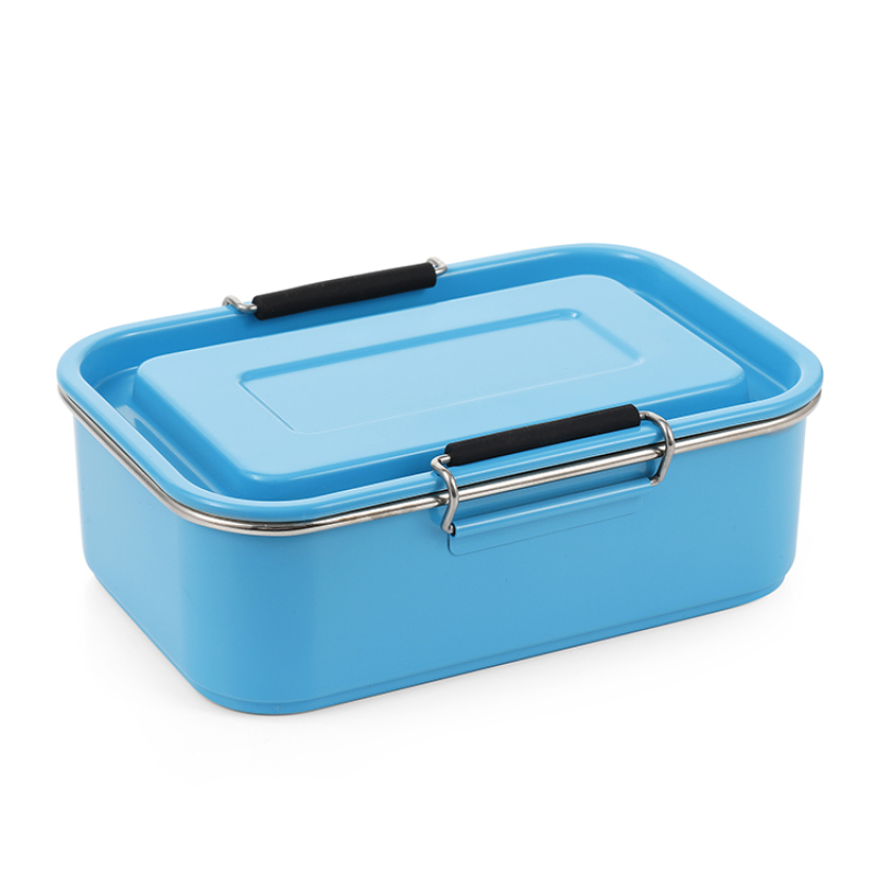 Coloful Metal Lunch Container BPA Free Leakproof Stainless Steel Bento Lunch Box With Handle And Removable Divider