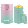 BPA Free 800ML 1200ML Food Grade PP insulated Stainless Steel Vaccum Food Jar with Three Pieces Plastic storage Box