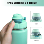 32 oz Wide Mouth Thermal Stainless Steel Insulated Travel Water Bottles with Locking Lid Handle Easy Carry for Outdoor