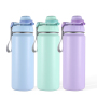 32 oz Wide Mouth Thermal Stainless Steel Insulated Travel Water Bottles with Locking Lid Handle Easy Carry for Outdoor