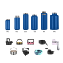 Everich New Design Keep Warm Cold Wide Mouth Double Wall 304 Stainless Steel Vaccum Flasks Water Bottles with Handle Lid