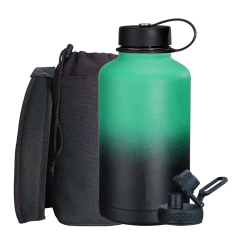 Black carry shoulder bag powder coated double wall stainless steel vacuum insulated water bottles for sports camping Black carry shoulder bag powder coated double wall stainless steel vacuum insulated water bottles for sports camping