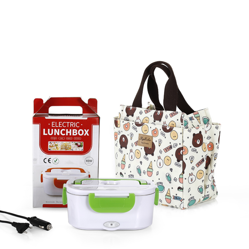 1.5L Stainless Steel Heating interior Container Electric Heated Portable Food Warmer Lunch Box with waterproof TPU lunch bag