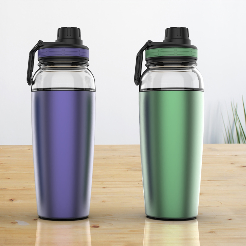 2022 new design 20oz double wall stainless steel food grade BPA free sports water bottle with Spout Lid