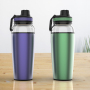2022 new design 20oz double wall stainless steel food grade BPA free sports water bottle with Spout Lid
