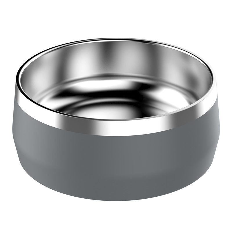 everich stainless steel pet's food container smooth dog/cat round bowl