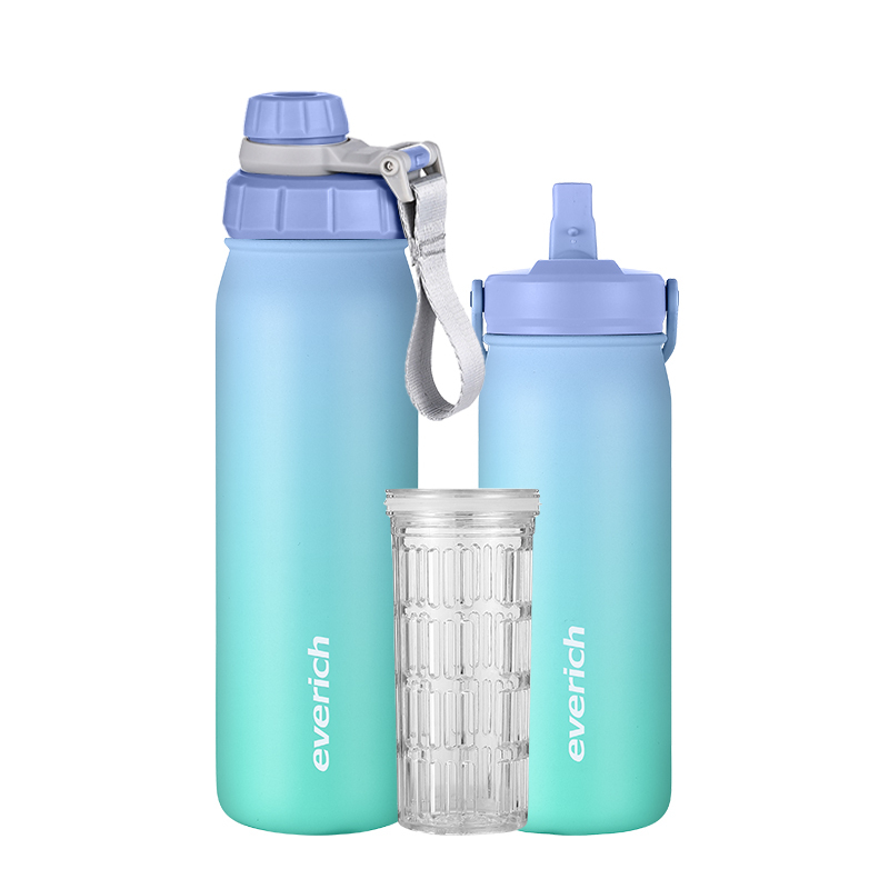 18oz Stainless Steel Flask Tea Thermos Travel Filtered Fruit Infuser Water Bottle with Sport Lid