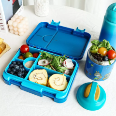 Blue Food-Safe PP Materials Microwave Leak-Proof 5 Compartments Kids Lunch Bento Box Blue Food-Safe PP Materials Microwave Leak-Proof 5 Compartments Kids Lunch Bento Box