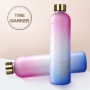 Everich 1000ML BPA Free Frosted Sports Plastic Drinking Water Bottle Eco Friendly Non-Toxic Tritan Water Bottle With Time Maker