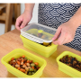 4 Pack Airtight Collapsible Food Container Portable Storage Microwave Safe Bento Foldable Silicone Lunch Box