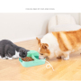 Portable Outdoor Rectangular Food Fruit Two Compartments Plastic PP Pet Dogs Cat Slow Food Feeding Bowl Carrying Case Containers