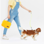 Portable Outdoor Rectangular Food Fruit Two Compartments Plastic PP Pet Dogs Cat Slow Food Feeding Bowl Carrying Case Containers