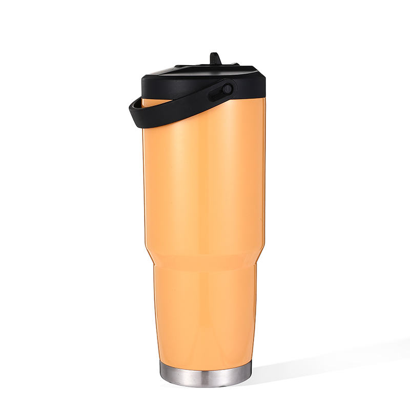 30oz ODM newly designed double wall stainless Insulated Vacuum bottle with Flip Straw