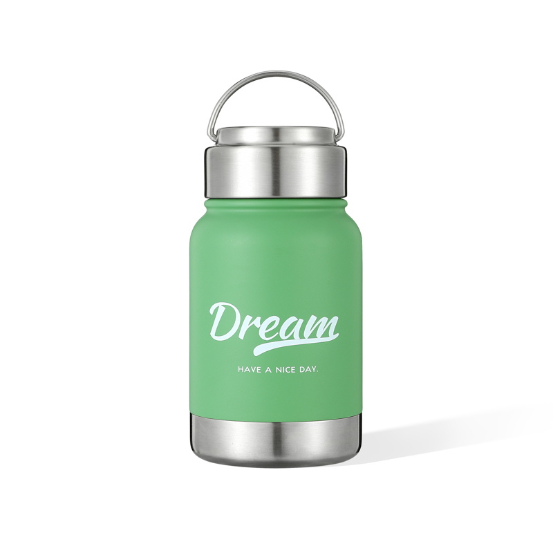 OEM 12 oz Stainless Steel Thermos Vacuum Flask Hydro Water Bottle Flasks with Handle Lid Keep Hot and Cold